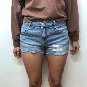 Ripped jean shorts
